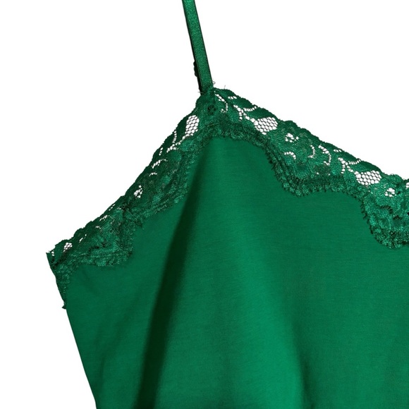 NWT St. John’s Bay Green Lace Trim Tank Top Women’s Size 2X Shelf Bra Y2K Casual - Picture 2 of 13